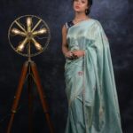 TISSUE SILK SAREE WITH BANDHEJ PATCH WORK